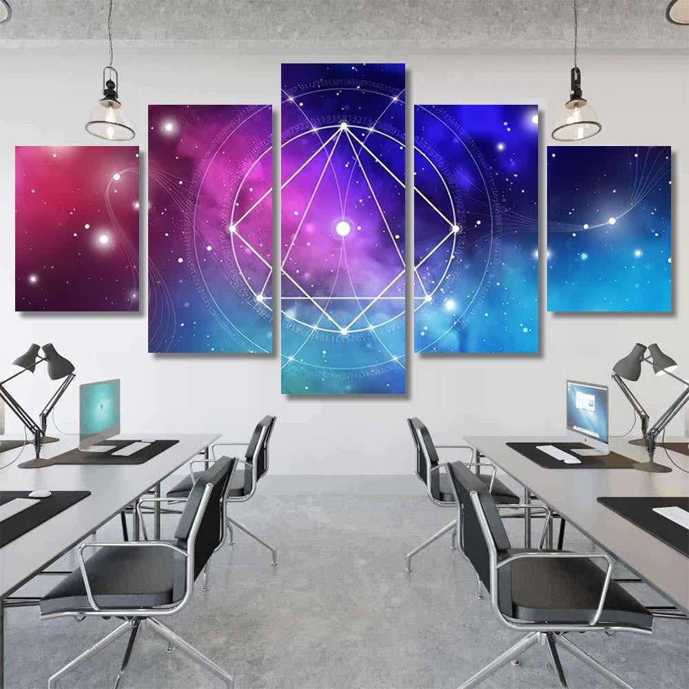 Sacred Geometry Website Banner Golden Ratio Galaxy Sky and Space Multi Piece Panel Canvas Home Decor Housewarming Gift Ideas Poster Canvas Gallery Prints