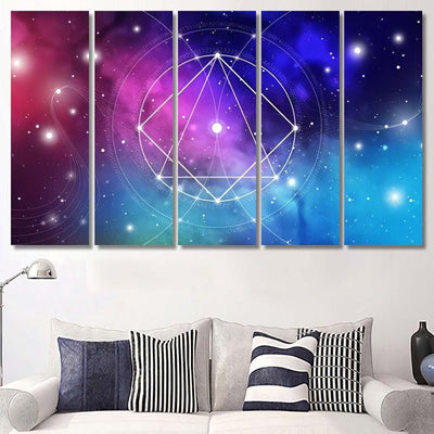 Sacred Geometry Website Banner Golden Ratio Galaxy Sky and Space Multi Piece Panel Canvas Home Decor Housewarming Gift Ideas Poster Canvas Gallery Prints