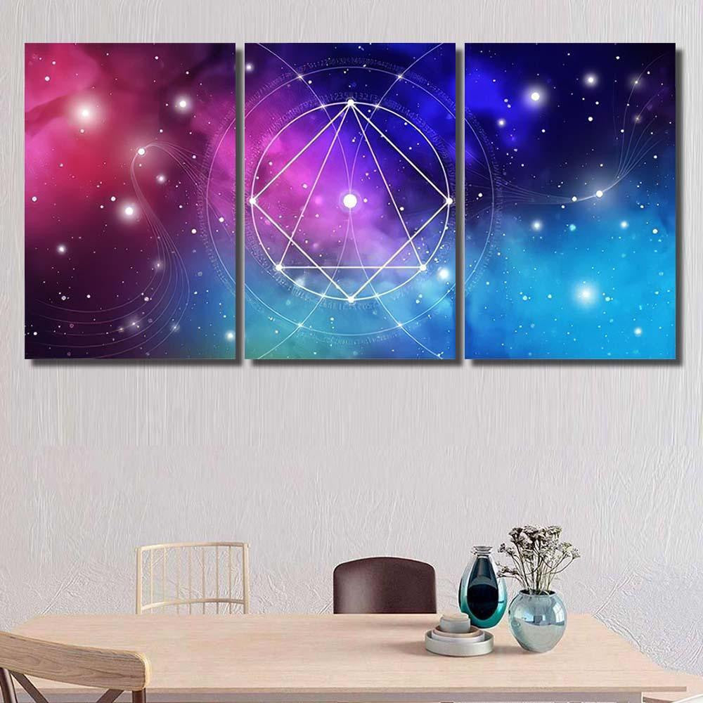 Sacred Geometry Website Banner Golden Ratio Galaxy Sky and Space Multi Piece Panel Canvas Home Decor Housewarming Gift Ideas Poster Canvas Gallery Prints