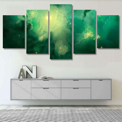 Green Space Star Nebula Background Digital Galaxy Sky and Space Multi Piece Panel Canvas Home Decor Housewarming Gift Ideas Poster Canvas Gallery Prints