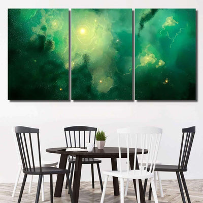 Green Space Star Nebula Background Digital Galaxy Sky and Space Multi Piece Panel Canvas Home Decor Housewarming Gift Ideas Poster Canvas Gallery Prints