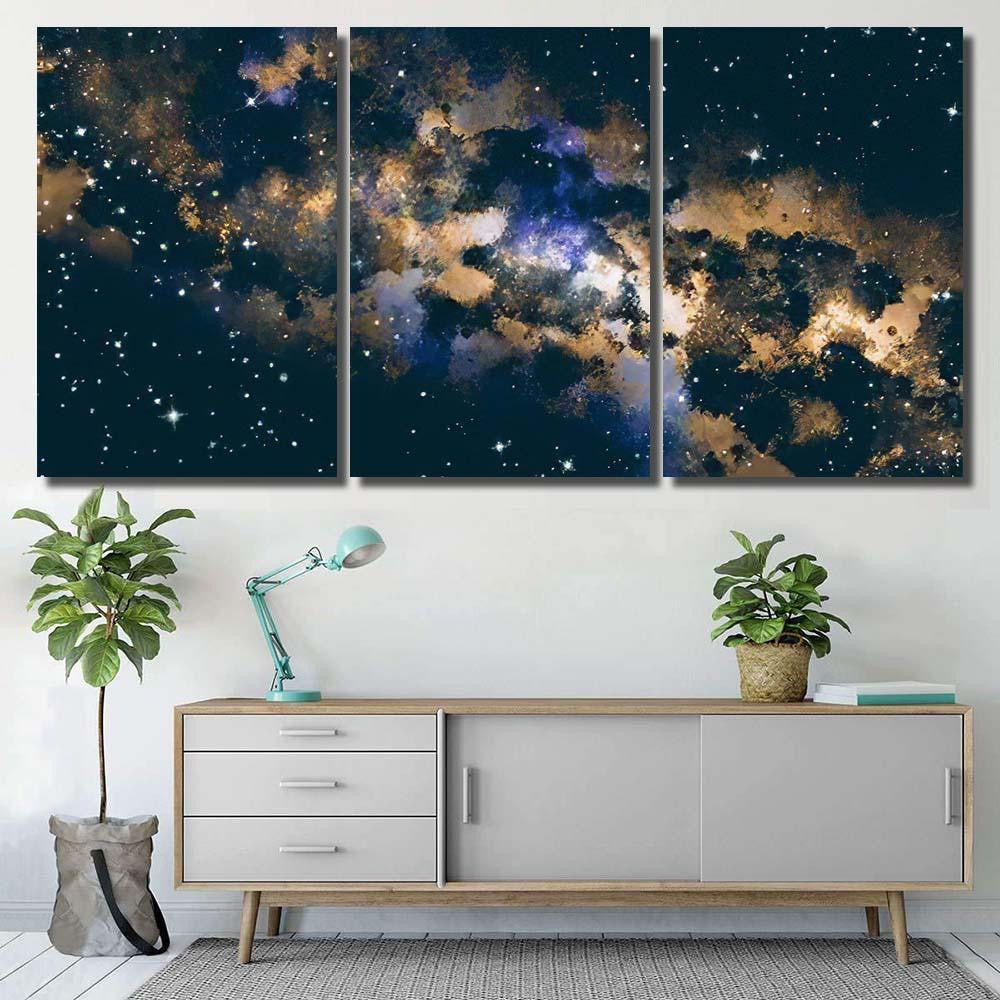 Star Field Galaxy Space Nebula Abstract 4 Galaxy Sky and Space Multi Piece Panel Canvas Home Decor Housewarming Gift Ideas Poster Canvas Gallery Prints