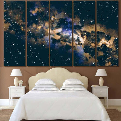 Star Field Galaxy Space Nebula Abstract 4 Galaxy Sky and Space Multi Piece Panel Canvas Home Decor Housewarming Gift Ideas Poster Canvas Gallery Prints