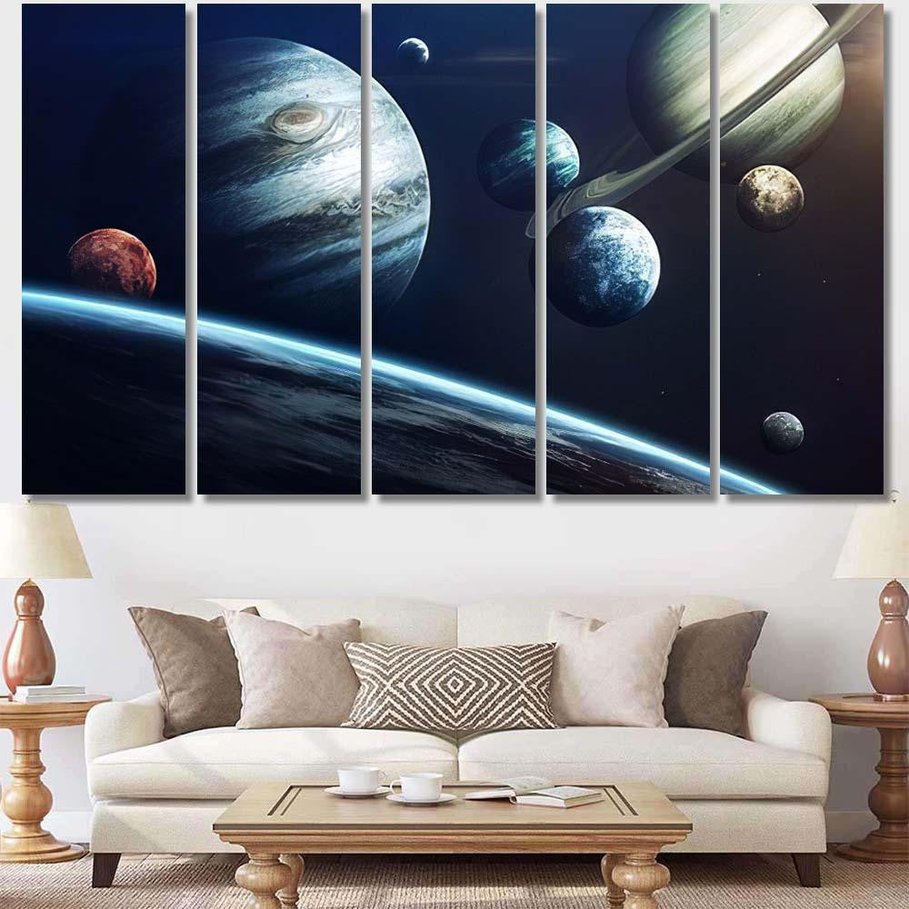 Planets Solar System Elements This Image 1 Galaxy Sky and Space Multi Piece Panel Canvas Home Decor Housewarming Gift Ideas Poster Canvas Gallery Prints