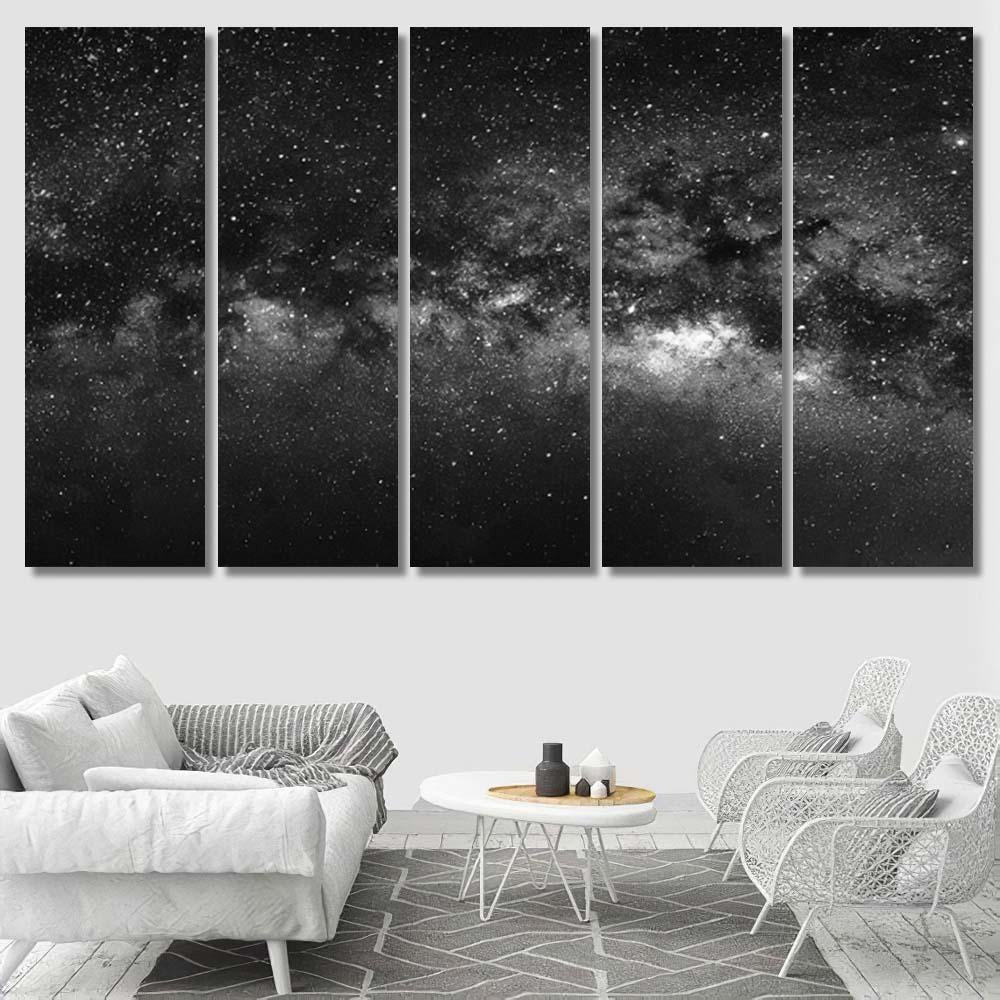 Nature View Milky Way Galaxy Star Galaxy Sky and Space Multi Piece Panel Canvas Home Decor Housewarming Gift Ideas Poster Canvas Gallery Prints