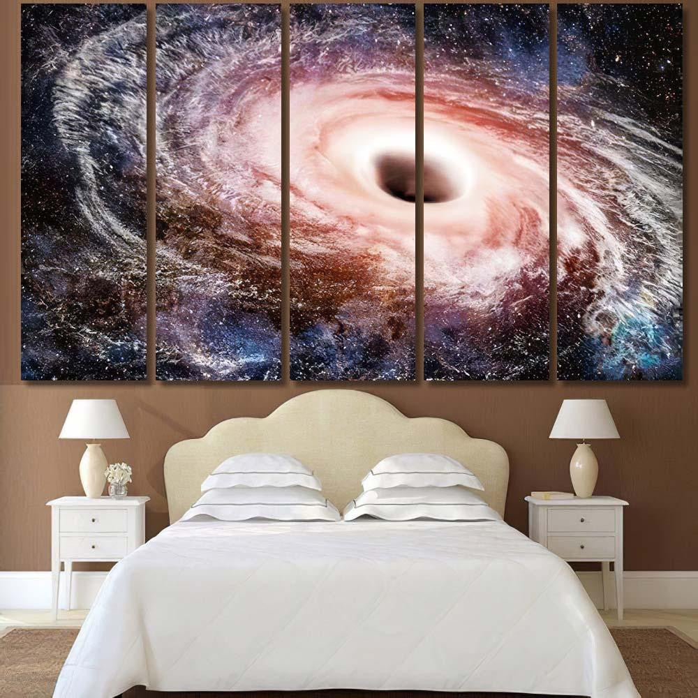 Hole Black Space Way Fiction Hydrogen 1  1 Galaxy Sky and Space Multi Piece Panel Canvas Home Decor Housewarming Gift Ideas Poster Canvas Gallery Prints