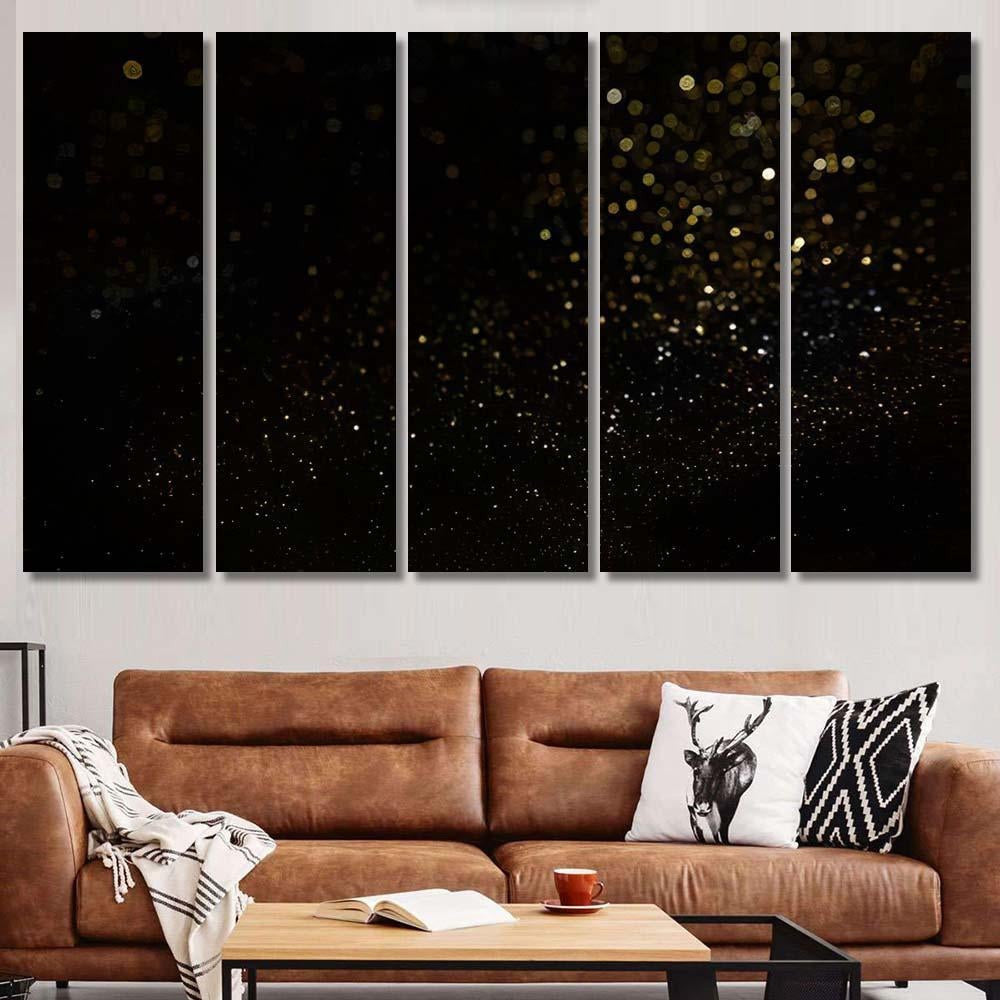 Glitter Vintage Lights Frame Darkglitter Wonderful 1 Galaxy Sky and Space Multi Piece Panel Canvas Home Decor Housewarming Gift Ideas Poster Canvas Gallery Prints