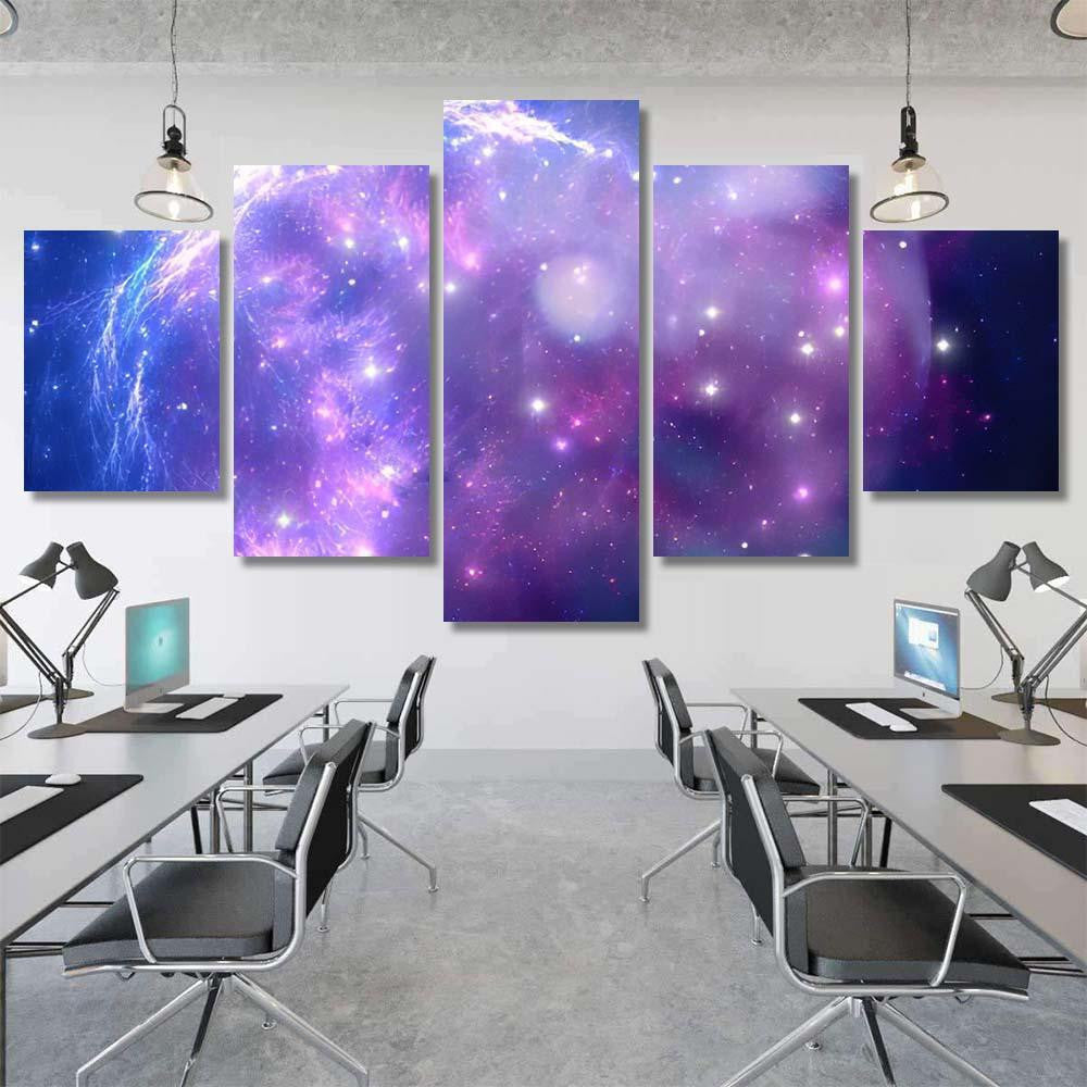 Purple Space Nebula Galaxy Sky and Space Multi Piece Panel Canvas Home Decor Housewarming Gift Ideas Poster Canvas Gallery Prints