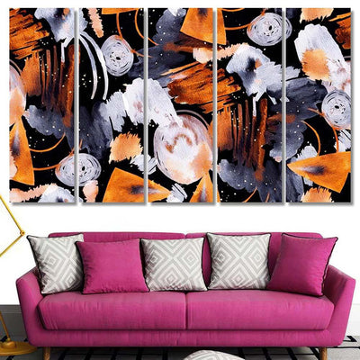 Hand Abstract Watercolor Geometric Shapes 1 Galaxy Sky and Space Multi Piece Panel Canvas Home Decor Housewarming Gift Ideas Poster Canvas Gallery Prints