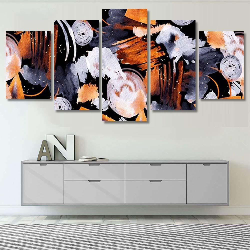 Hand Abstract Watercolor Geometric Shapes 1 Galaxy Sky and Space Multi Piece Panel Canvas Home Decor Housewarming Gift Ideas Poster Canvas Gallery Prints