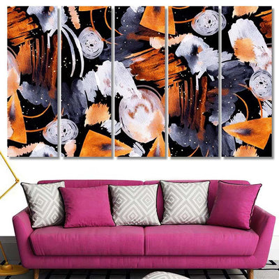 Hand Abstract Watercolor Geometric Shapes 1 Galaxy Sky and Space Multi Piece Panel Canvas Home Decor Housewarming Gift Ideas Poster Canvas Gallery Prints