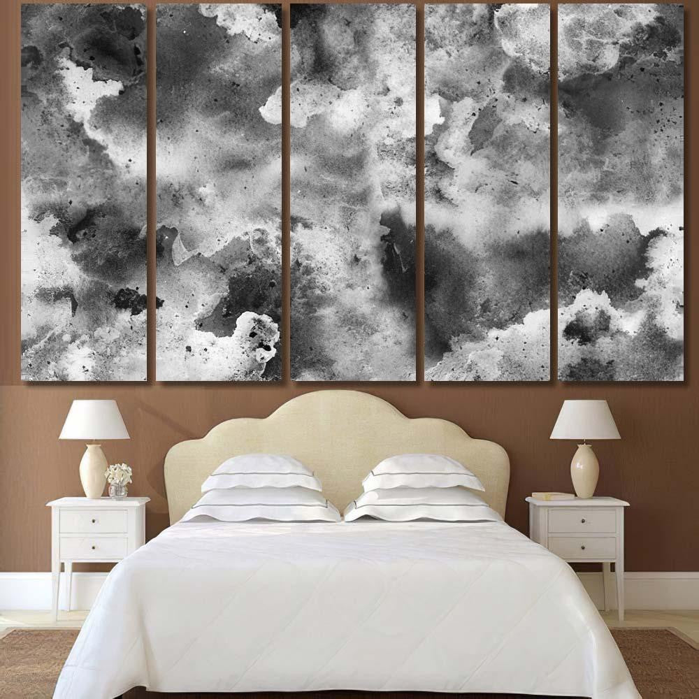 Hand Painted Ink Seamless Pattern Abstract Galaxy Sky and Space Multi Piece Panel Canvas Home Decor Housewarming Gift Ideas Poster Canvas Gallery Prints