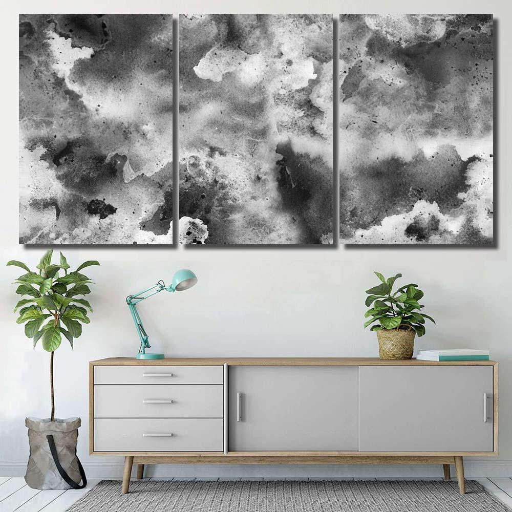 Hand Painted Ink Seamless Pattern Abstract Galaxy Sky and Space Multi Piece Panel Canvas Home Decor Housewarming Gift Ideas Poster Canvas Gallery Prints