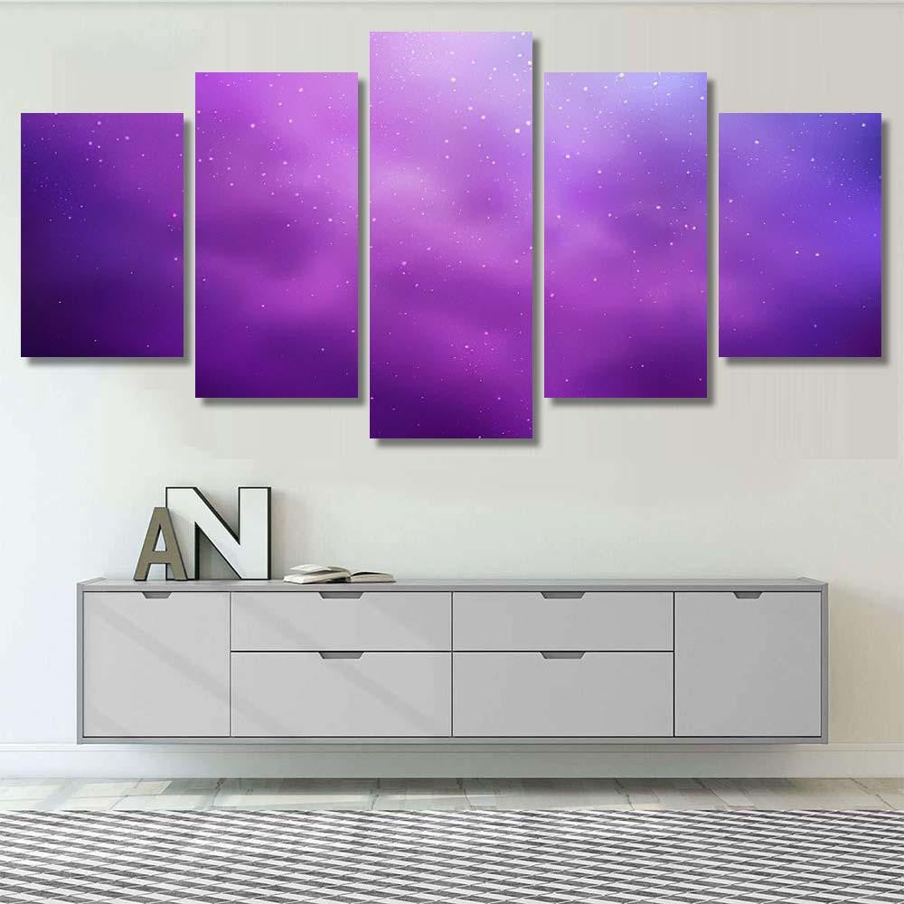 Light Purple Vector Template Space Stars Galaxy Sky and Space Multi Piece Panel Canvas Home Decor Housewarming Gift Ideas Poster Canvas Gallery Prints
