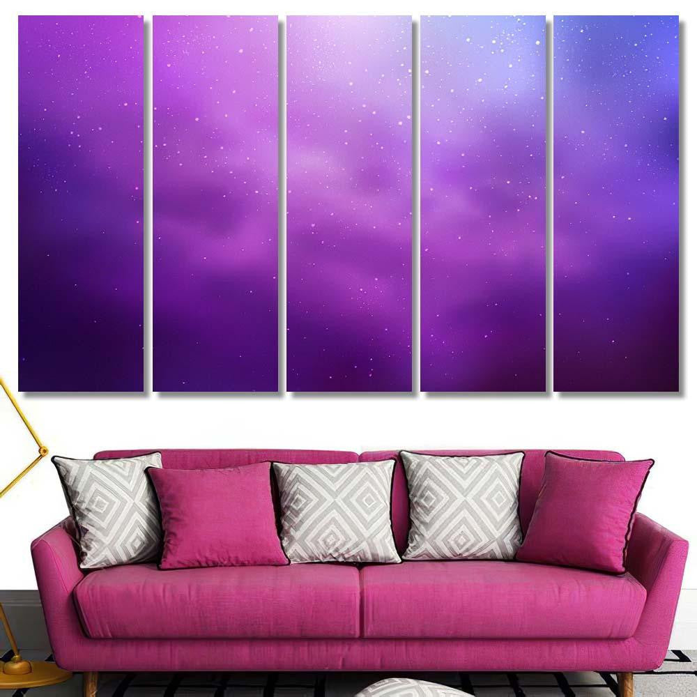 Light Purple Vector Template Space Stars Galaxy Sky and Space Multi Piece Panel Canvas Home Decor Housewarming Gift Ideas Poster Canvas Gallery Prints