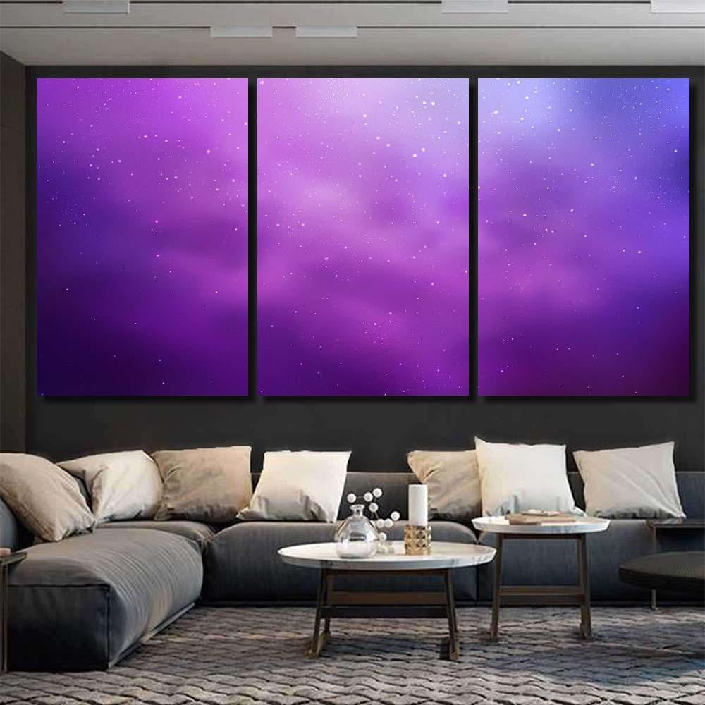 Light Purple Vector Template Space Stars Galaxy Sky and Space Multi Piece Panel Canvas Home Decor Housewarming Gift Ideas Poster Canvas Gallery Prints