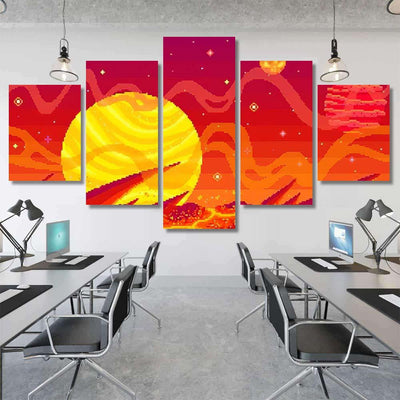Pixel Art Game Location Cosmic Areasomeone Galaxy Sky and Space Multi Piece Panel Canvas Home Decor Housewarming Gift Ideas Poster Canvas Gallery Prints