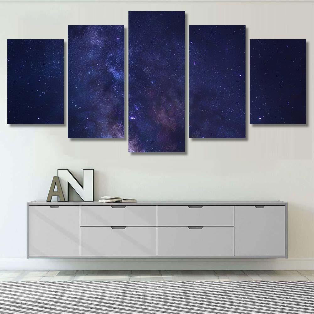 Stars Space Dust Universe Milky Way Galaxy Sky and Space Multi Piece Panel Canvas Home Decor Housewarming Gift Ideas Poster Canvas Gallery Prints