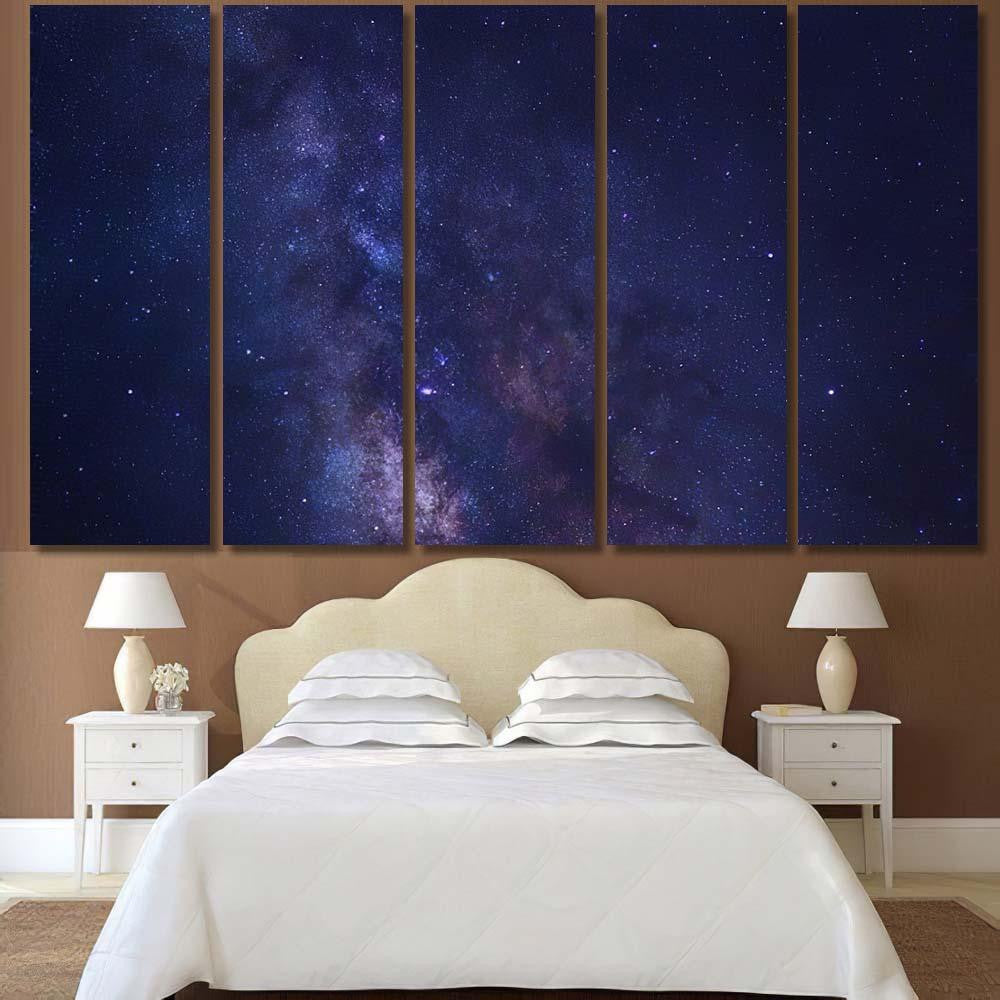 Stars Space Dust Universe Milky Way Galaxy Sky and Space Multi Piece Panel Canvas Home Decor Housewarming Gift Ideas Poster Canvas Gallery Prints