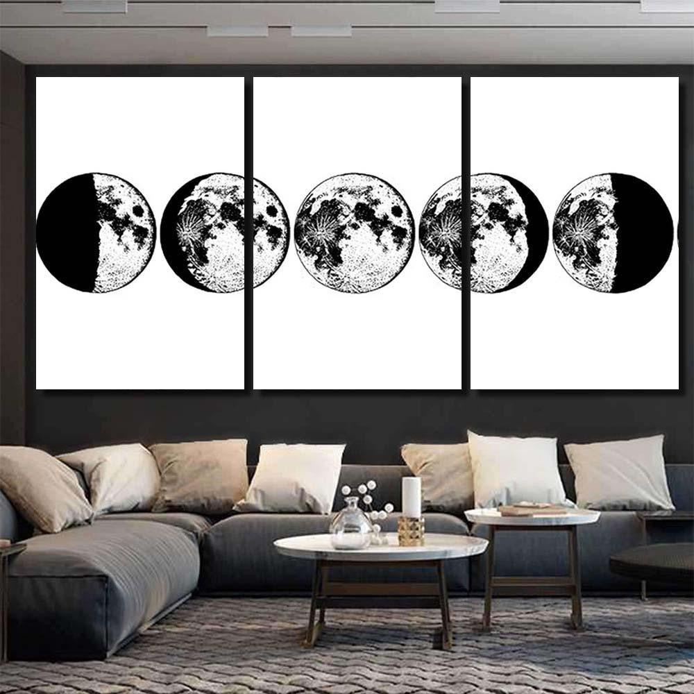 Moon Phases Planets Solar System Astrology Galaxy Sky and Space Multi Piece Panel Canvas Home Decor Housewarming Gift Ideas Poster Canvas Gallery Prints