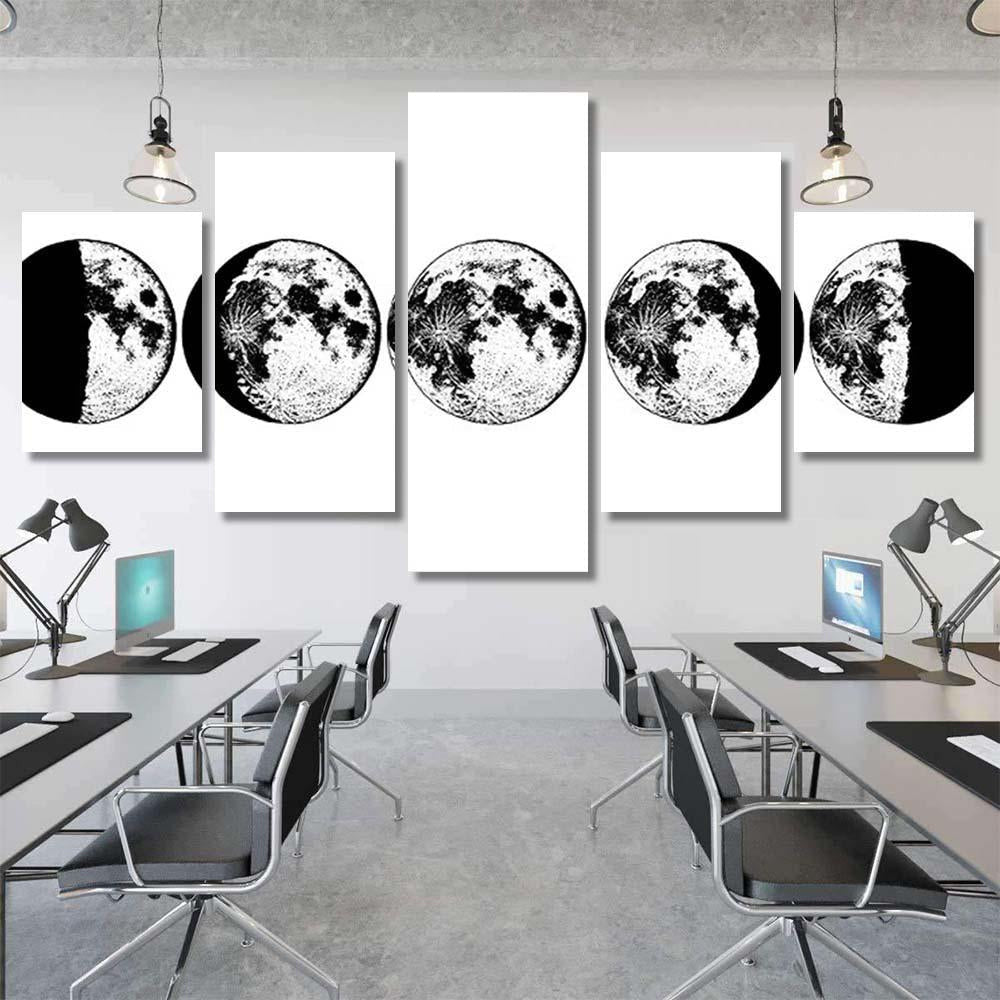 Moon Phases Planets Solar System Astrology Galaxy Sky and Space Multi Piece Panel Canvas Home Decor Housewarming Gift Ideas Poster Canvas Gallery Prints