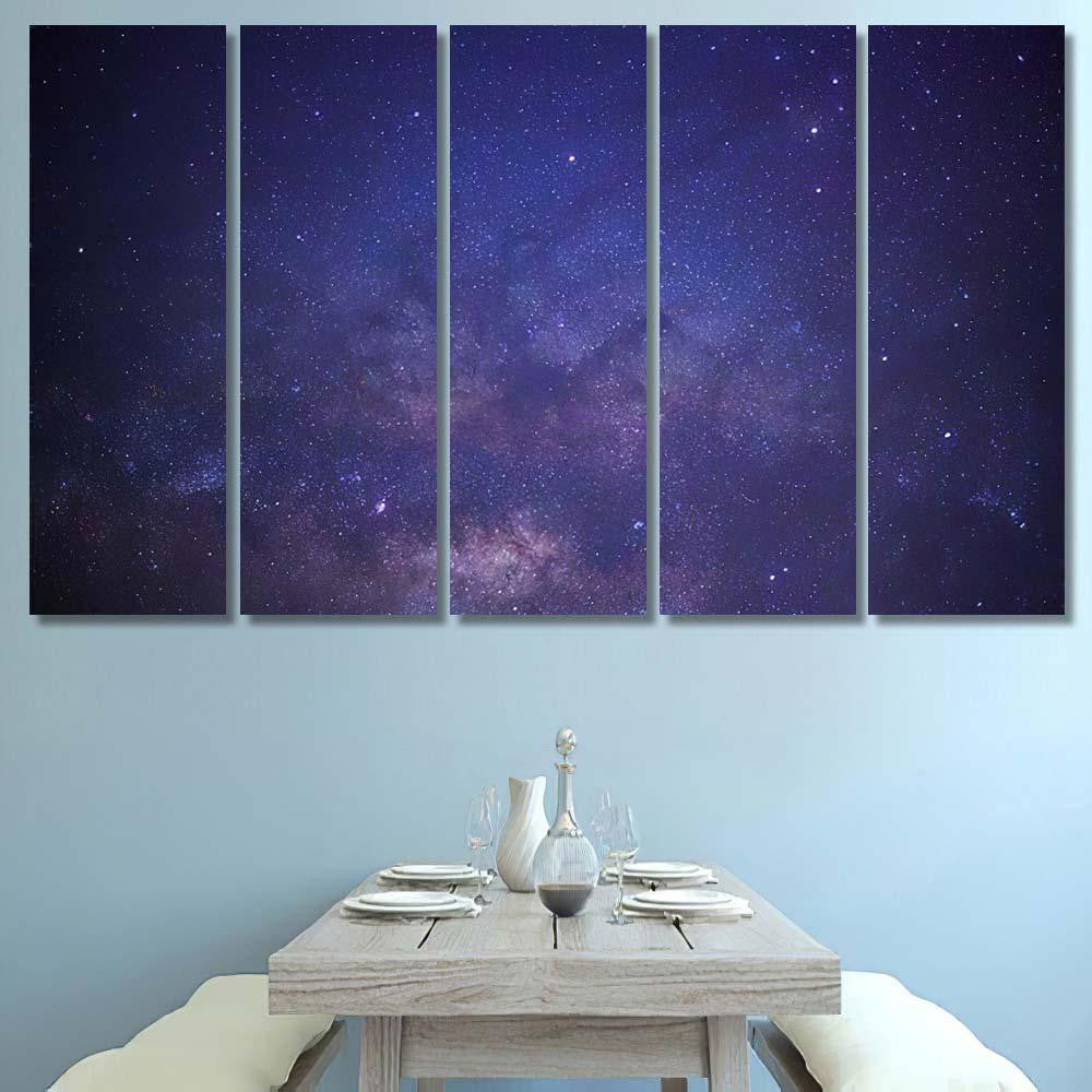Milky Way Galaxy Stars Space Dust 4 1 Galaxy Sky and Space Multi Piece Panel Canvas Home Decor Housewarming Gift Ideas Poster Canvas Gallery Prints