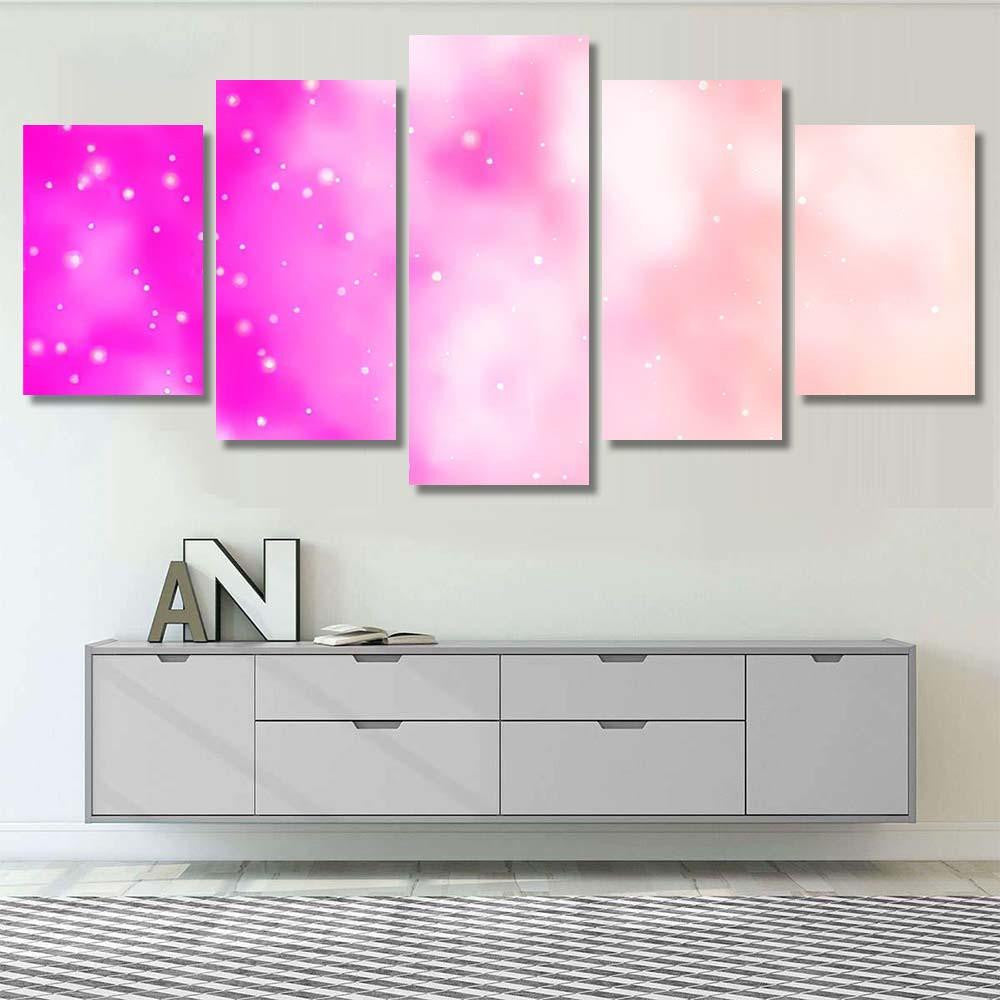 Light Pink Vector Background Small Big Galaxy Sky and Space Multi Piece Panel Canvas Home Decor Housewarming Gift Ideas Poster Canvas Gallery Prints