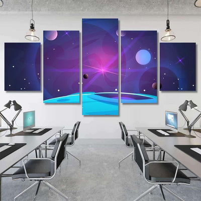 Space Planet Background Planets Surface Craters 1 Galaxy Sky and Space Multi Piece Panel Canvas Home Decor Housewarming Gift Ideas Poster Canvas Gallery Prints