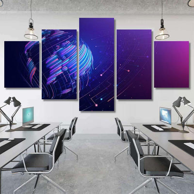 Map Planet World Global Social Network 1 Galaxy Sky and Space Multi Piece Panel Canvas Home Decor Housewarming Gift Ideas Poster Canvas Gallery Prints