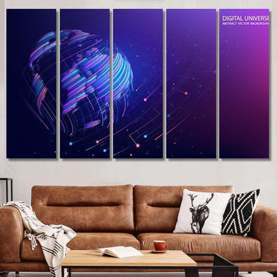 Map Planet World Global Social Network 1 Galaxy Sky and Space Multi Piece Panel Canvas Home Decor Housewarming Gift Ideas Poster Canvas Gallery Prints