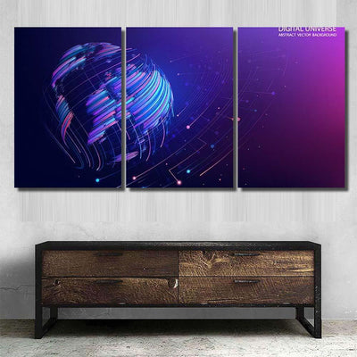 Map Planet World Global Social Network 1 Galaxy Sky and Space Multi Piece Panel Canvas Home Decor Housewarming Gift Ideas Poster Canvas Gallery Prints