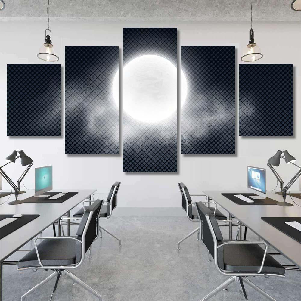 Realistic Full Moon Clouds Isolated On Galaxy Sky and Space Multi Piece Panel Canvas Home Decor Housewarming Gift Ideas Poster Canvas Gallery Prints
