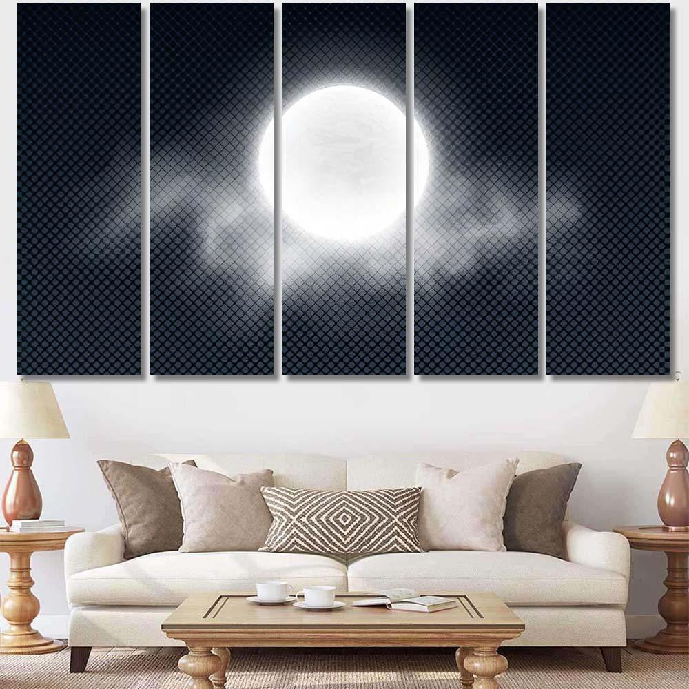 Realistic Full Moon Clouds Isolated On Galaxy Sky and Space Multi Piece Panel Canvas Home Decor Housewarming Gift Ideas Poster Canvas Gallery Prints