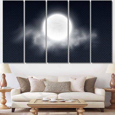 Realistic Full Moon Clouds Isolated On Galaxy Sky and Space Multi Piece Panel Canvas Home Decor Housewarming Gift Ideas Poster Canvas Gallery Prints