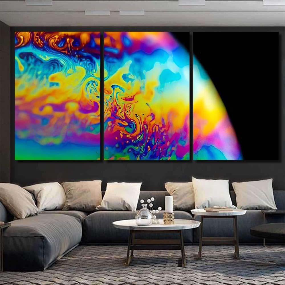 Psychedelic Abstract Planet Soap Bubble Light 19 Galaxy Sky and Space Multi Piece Panel Canvas Home Decor Housewarming Gift Ideas Poster Canvas Gallery Prints