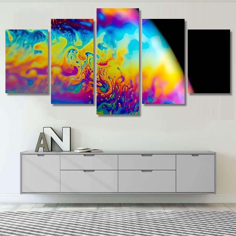 Psychedelic Abstract Planet Soap Bubble Light 19 Galaxy Sky and Space Multi Piece Panel Canvas Home Decor Housewarming Gift Ideas Poster Canvas Gallery Prints