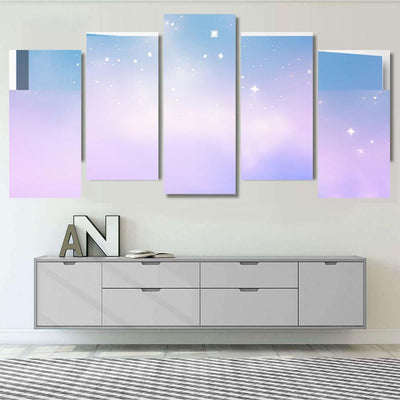 Shiny Winter Pastel Texture Galaxy Sky and Space Multi Piece Panel Canvas Home Decor Housewarming Gift Ideas Poster Canvas Gallery Prints
