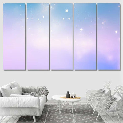 Shiny Winter Pastel Texture Galaxy Sky and Space Multi Piece Panel Canvas Home Decor Housewarming Gift Ideas Poster Canvas Gallery Prints