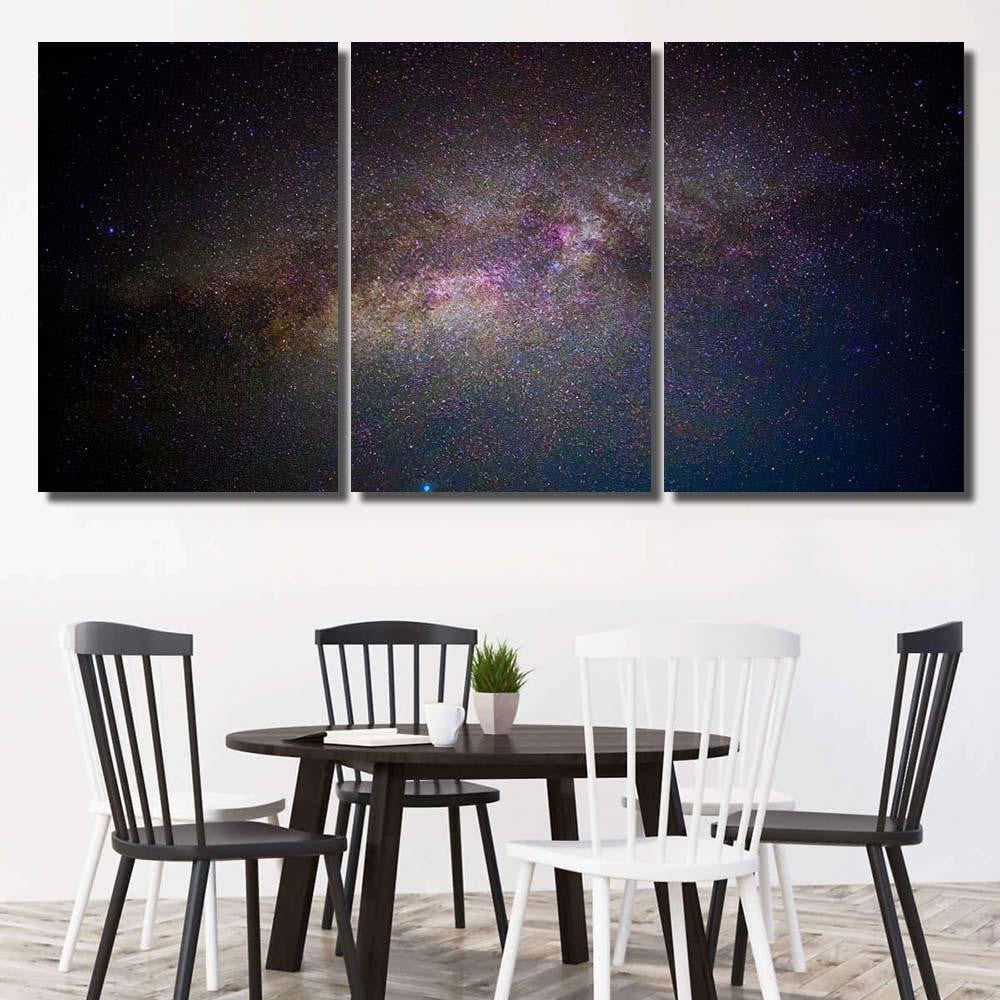 Star Milky Way Galaxy On Night Galaxy Sky and Space Multi Piece Panel Canvas Home Decor Housewarming Gift Ideas Poster Canvas Gallery Prints