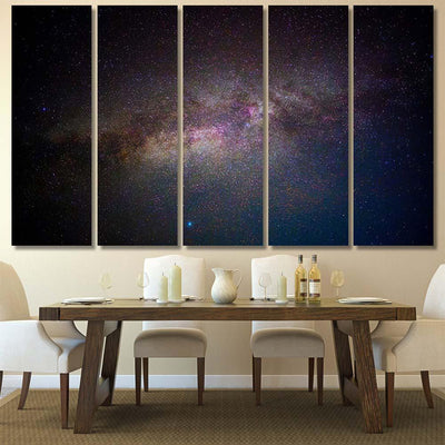 Star Milky Way Galaxy On Night Galaxy Sky and Space Multi Piece Panel Canvas Home Decor Housewarming Gift Ideas Poster Canvas Gallery Prints