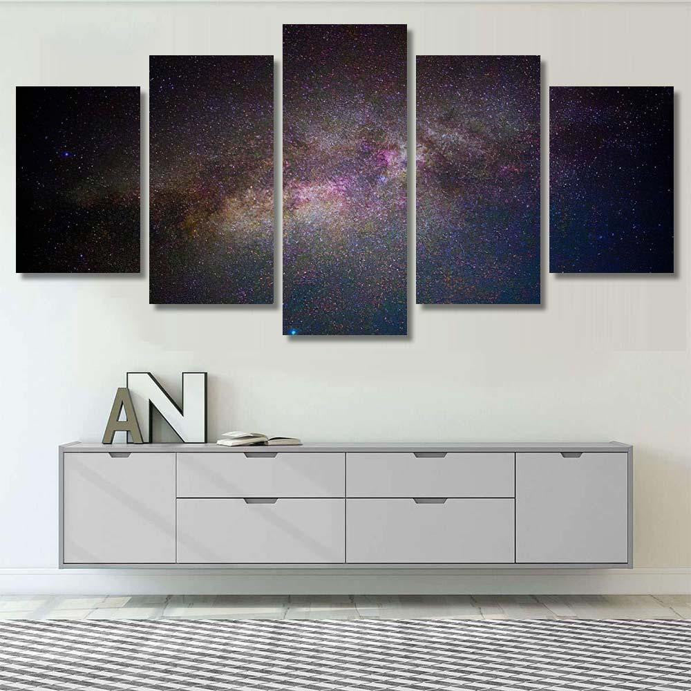 Star Milky Way Galaxy On Night Galaxy Sky and Space Multi Piece Panel Canvas Home Decor Housewarming Gift Ideas Poster Canvas Gallery Prints
