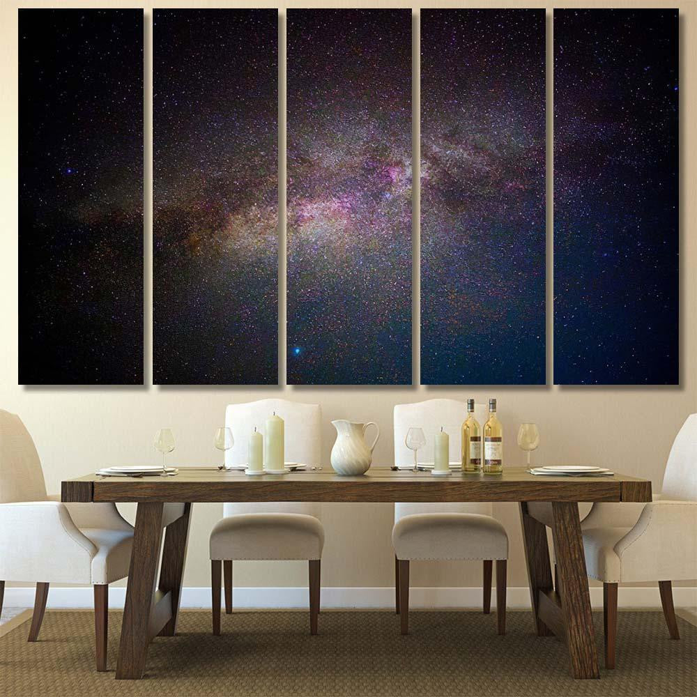 Star Milky Way Galaxy On Night Galaxy Sky and Space Multi Piece Panel Canvas Home Decor Housewarming Gift Ideas Poster Canvas Gallery Prints