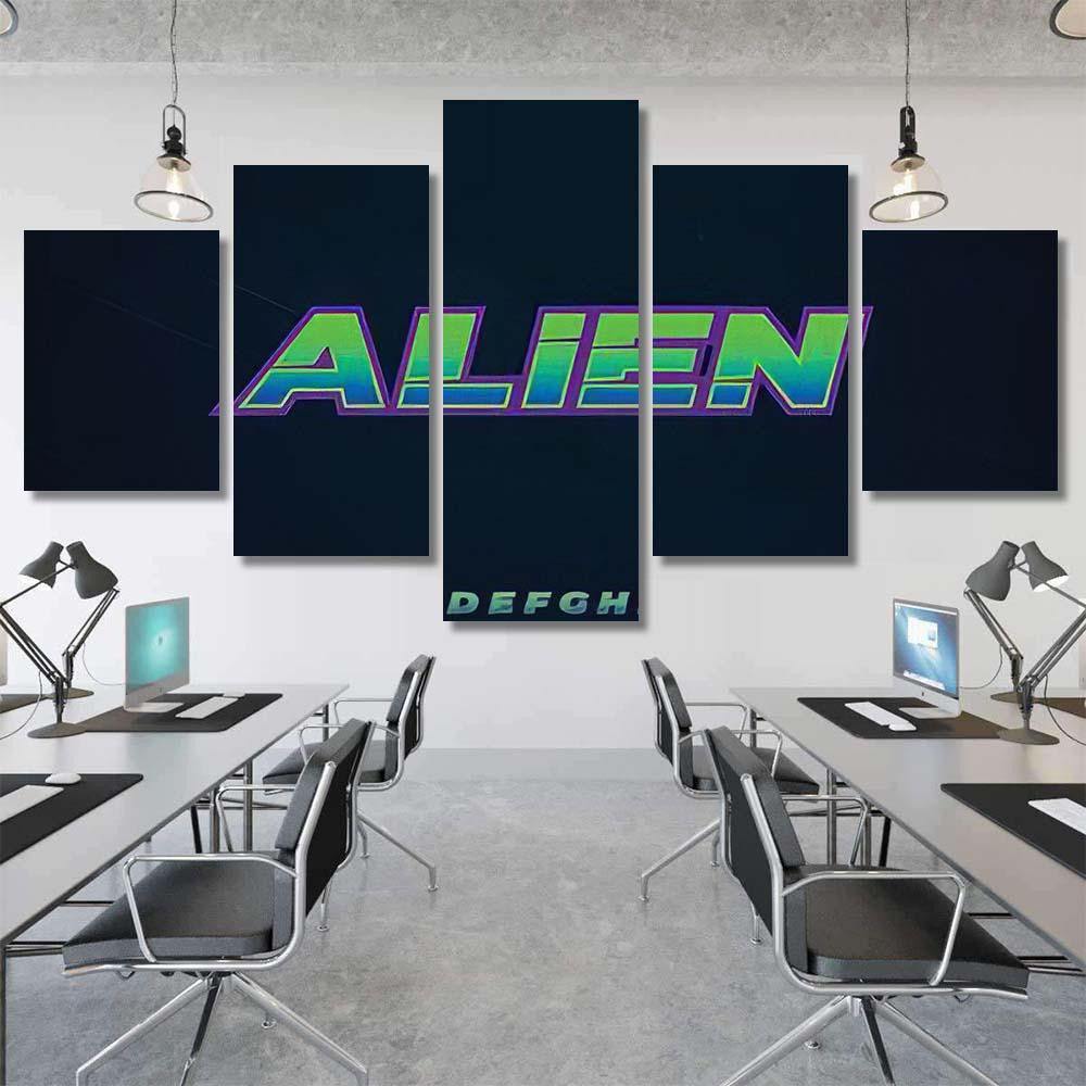 Space Galaxy Alphabet Font Vector Typography Galaxy Sky and Space Multi Piece Panel Canvas Home Decor Housewarming Gift Ideas Poster Canvas Gallery Prints