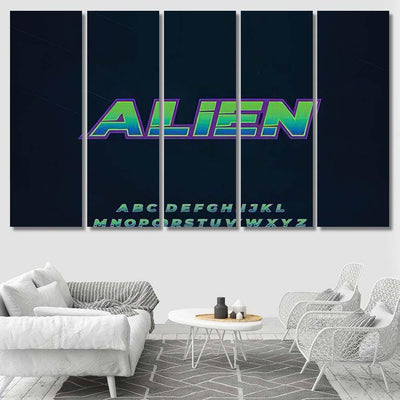 Space Galaxy Alphabet Font Vector Typography Galaxy Sky and Space Multi Piece Panel Canvas Home Decor Housewarming Gift Ideas Poster Canvas Gallery Prints