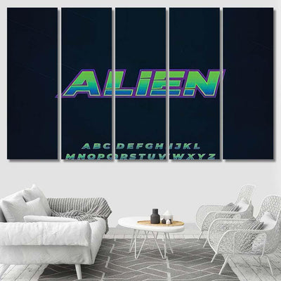 Space Galaxy Alphabet Font Vector Typography Galaxy Sky and Space Multi Piece Panel Canvas Home Decor Housewarming Gift Ideas Poster Canvas Gallery Prints