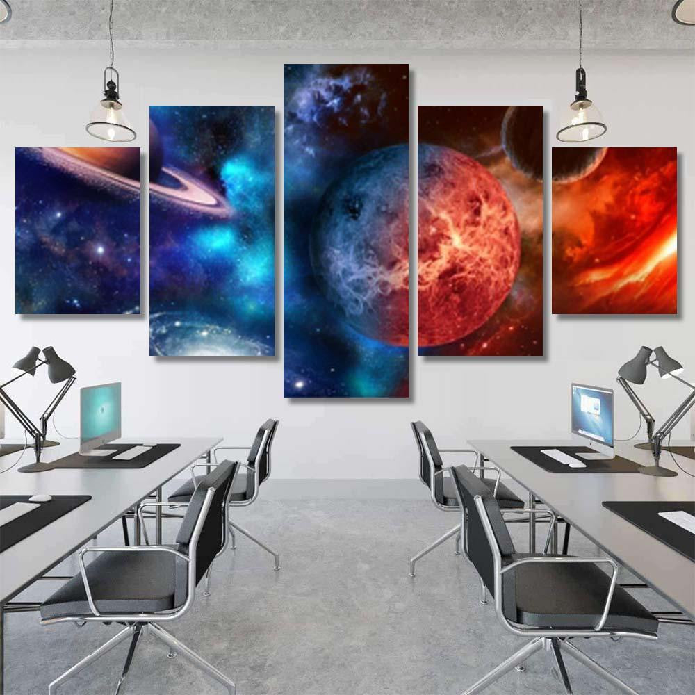 Space Scene Planets Stars Galaxies Panoram A2 Galaxy Sky and Space Multi Piece Panel Canvas Home Decor Housewarming Gift Ideas Poster Canvas Gallery Prints
