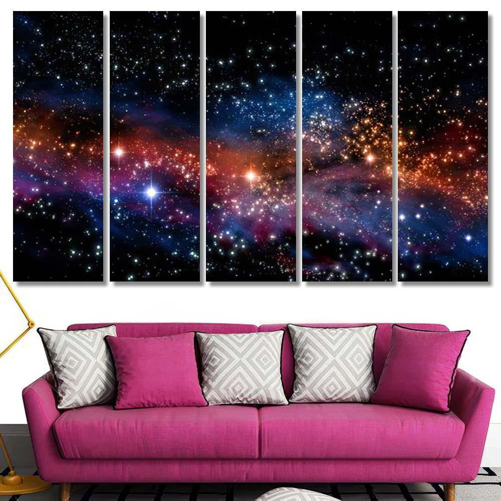 Illustration Deep Space Nebula Star Formation Galaxy Sky and Space Multi Piece Panel Canvas Home Decor Housewarming Gift Ideas Poster Canvas Gallery Prints
