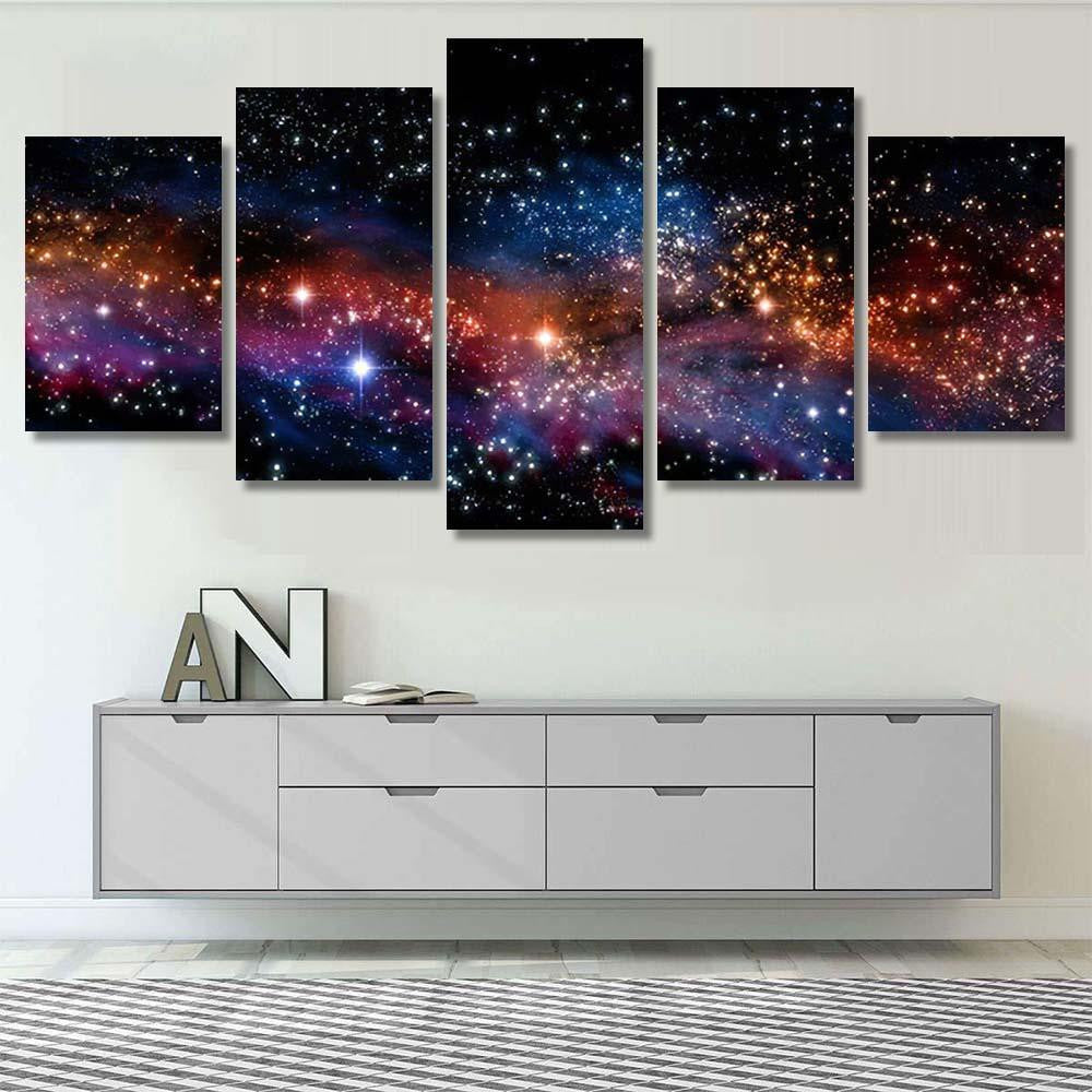 Illustration Deep Space Nebula Star Formation Galaxy Sky and Space Multi Piece Panel Canvas Home Decor Housewarming Gift Ideas Poster Canvas Gallery Prints