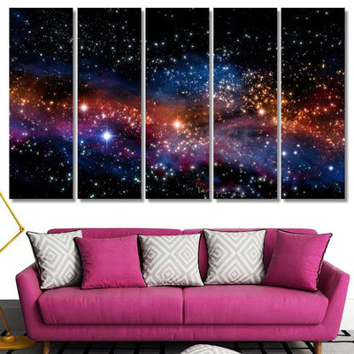 Illustration Deep Space Nebula Star Formation Galaxy Sky and Space Multi Piece Panel Canvas Home Decor Housewarming Gift Ideas Poster Canvas Gallery Prints