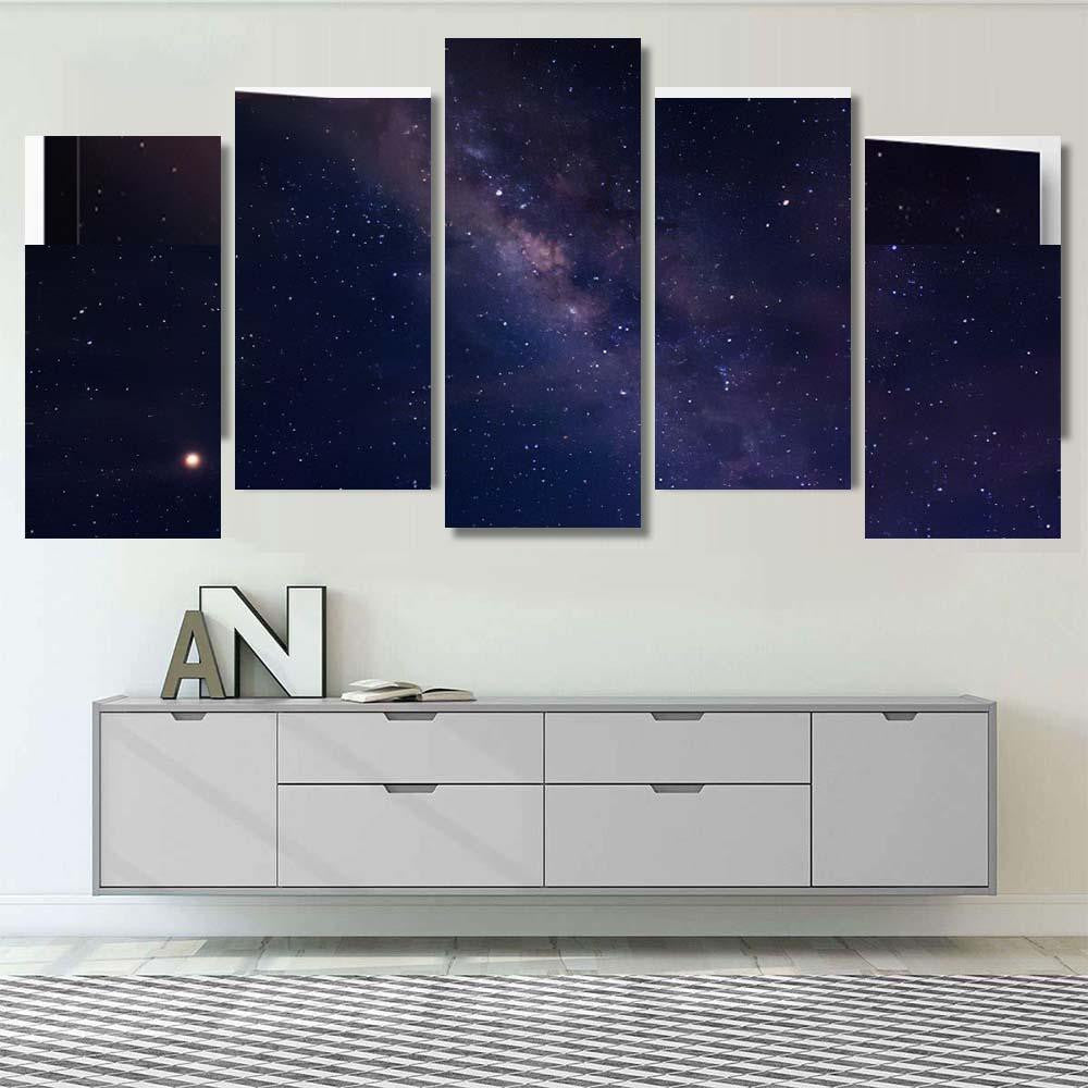 Milky Star Galaxy Sky and Space Multi Piece Panel Canvas Home Decor Housewarming Gift Ideas Poster Canvas Gallery Prints